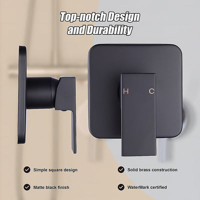 Shower Bath Mixer Tap Bathroom WATERMARK Approved - Electroplated Matte Black Payday Deals