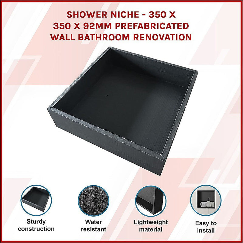 Shower Niche - 350 x 350 x 92mm Prefabricated Wall Bathroom Renovation Payday Deals
