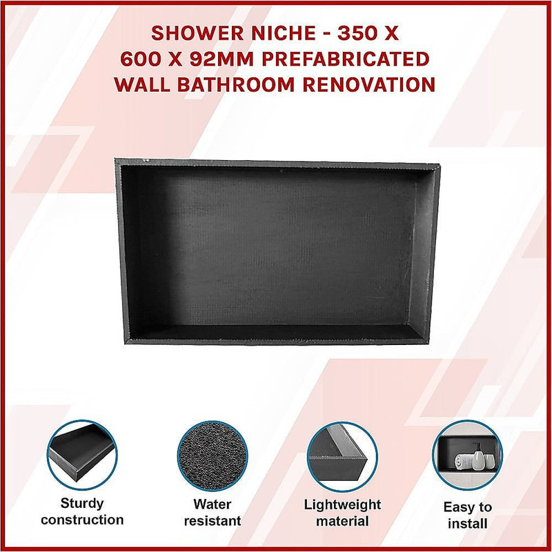 Shower Niche - 350 x 600 x 92mm Prefabricated Wall Bathroom Renovation Payday Deals