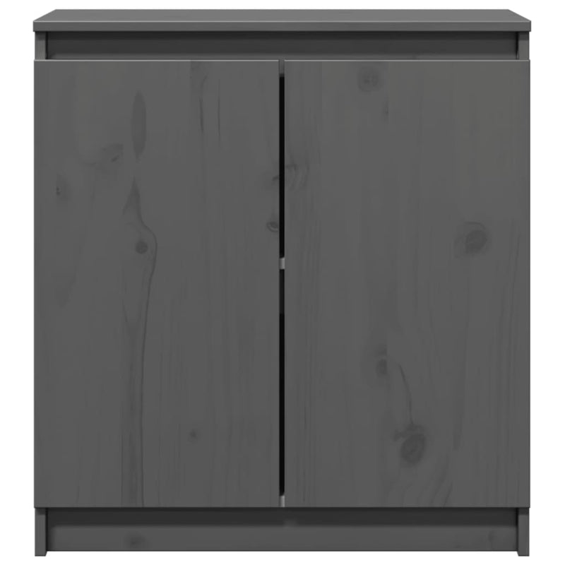 Side Cabinet Grey 60x36x65 cm Solid Pinewood Payday Deals