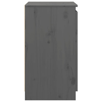 Side Cabinet Grey 60x36x65 cm Solid Pinewood Payday Deals