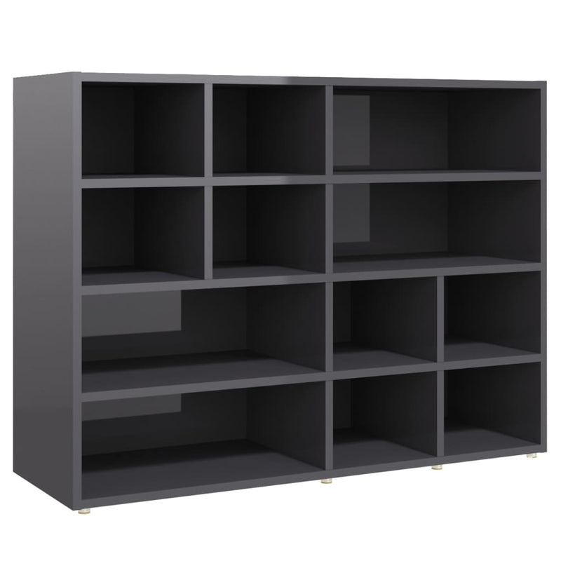 Side Cabinet High Gloss Grey 97x32x72 cm Engineered Wood Payday Deals