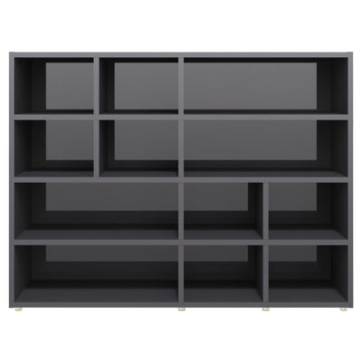 Side Cabinet High Gloss Grey 97x32x72 cm Engineered Wood Payday Deals