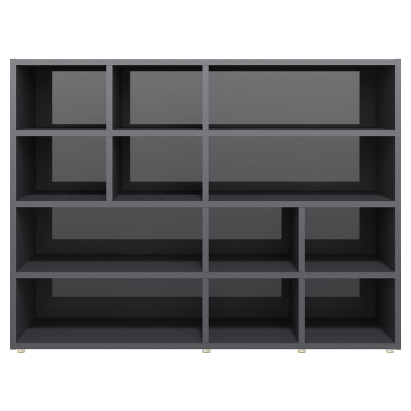 Side Cabinet High Gloss Grey 97x32x72 cm Engineered Wood Payday Deals