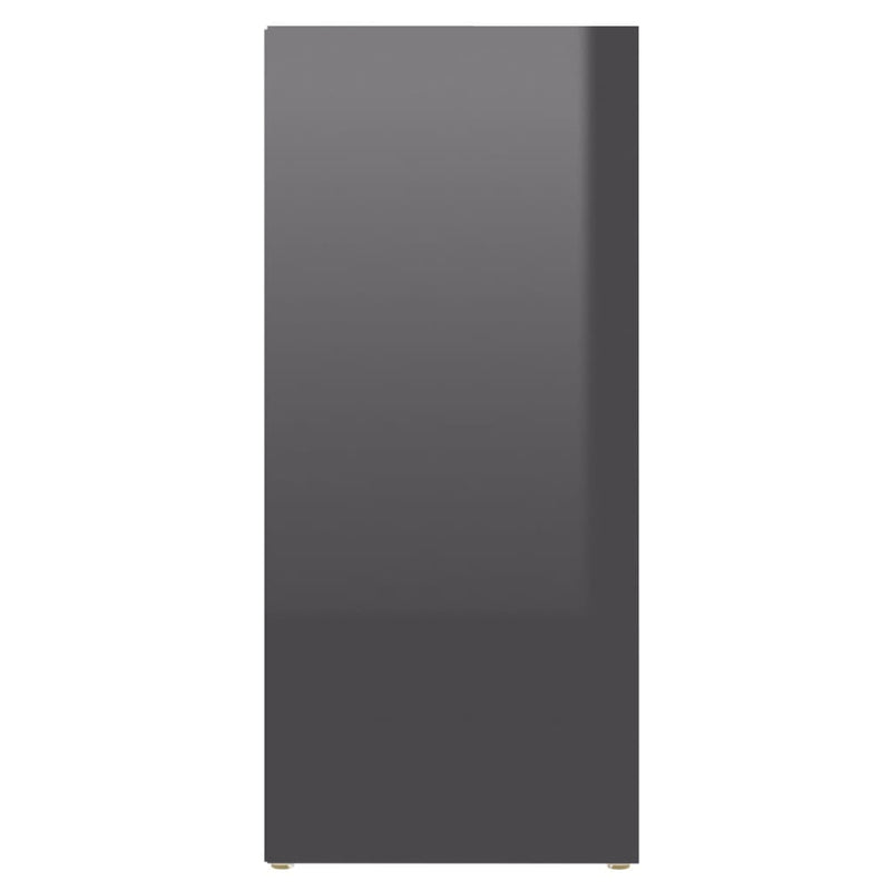 Side Cabinet High Gloss Grey 97x32x72 cm Engineered Wood Payday Deals