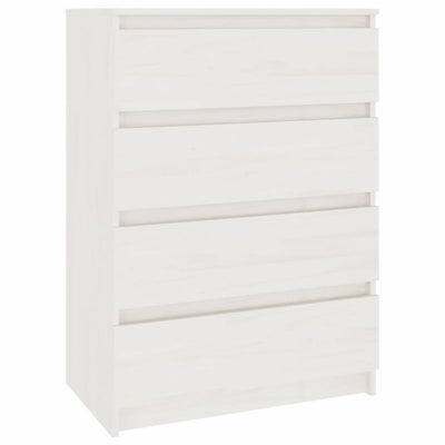 Side Cabinet White 60x36x84 cm Solid Pinewood Payday Deals