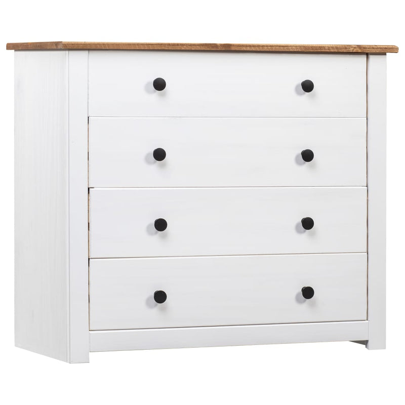 Side Cabinet White 80x40x73 cm Pine Panama Range Payday Deals
