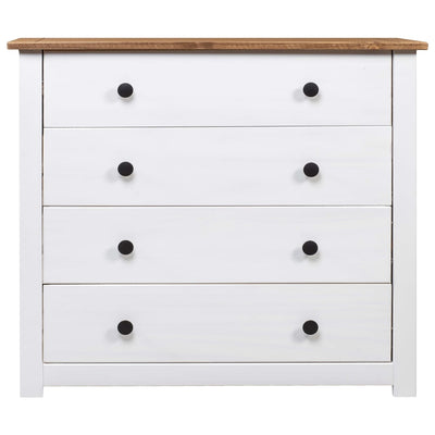 Side Cabinet White 80x40x73 cm Pine Panama Range Payday Deals