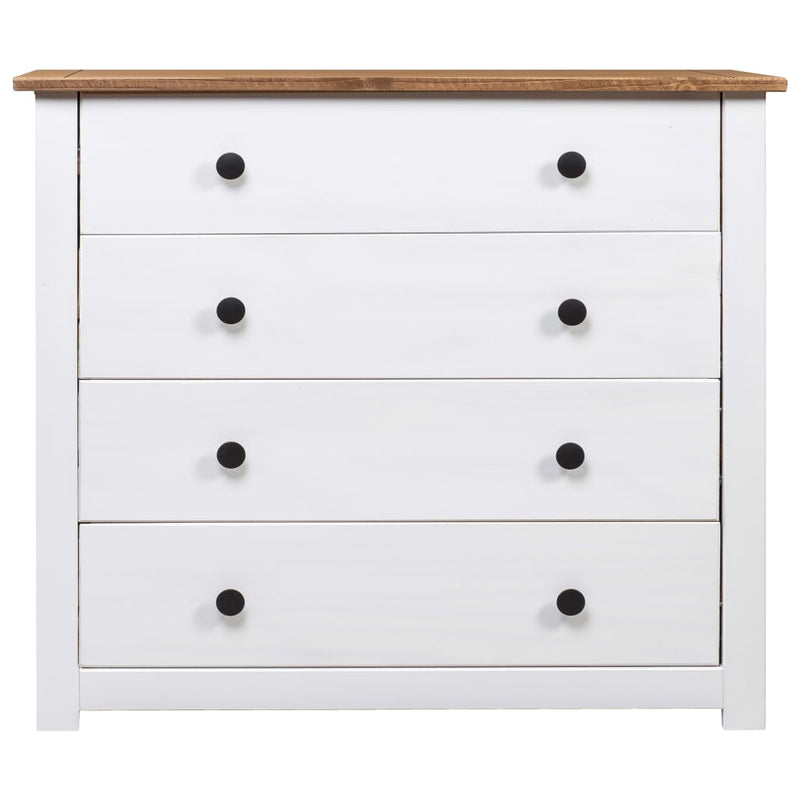 Side Cabinet White 80x40x73 cm Pine Panama Range Payday Deals