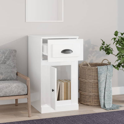 Side Cabinet with Drawer High Gloss White 40x50x75 cm Engineered Wood Payday Deals