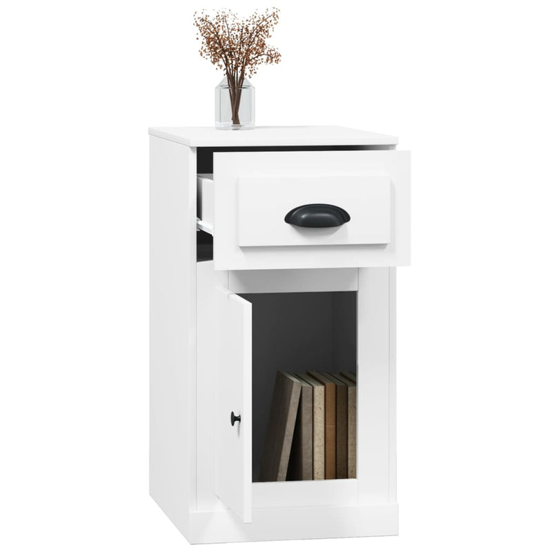 Side Cabinet with Drawer High Gloss White 40x50x75 cm Engineered Wood Payday Deals