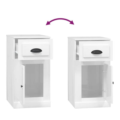 Side Cabinet with Drawer High Gloss White 40x50x75 cm Engineered Wood Payday Deals