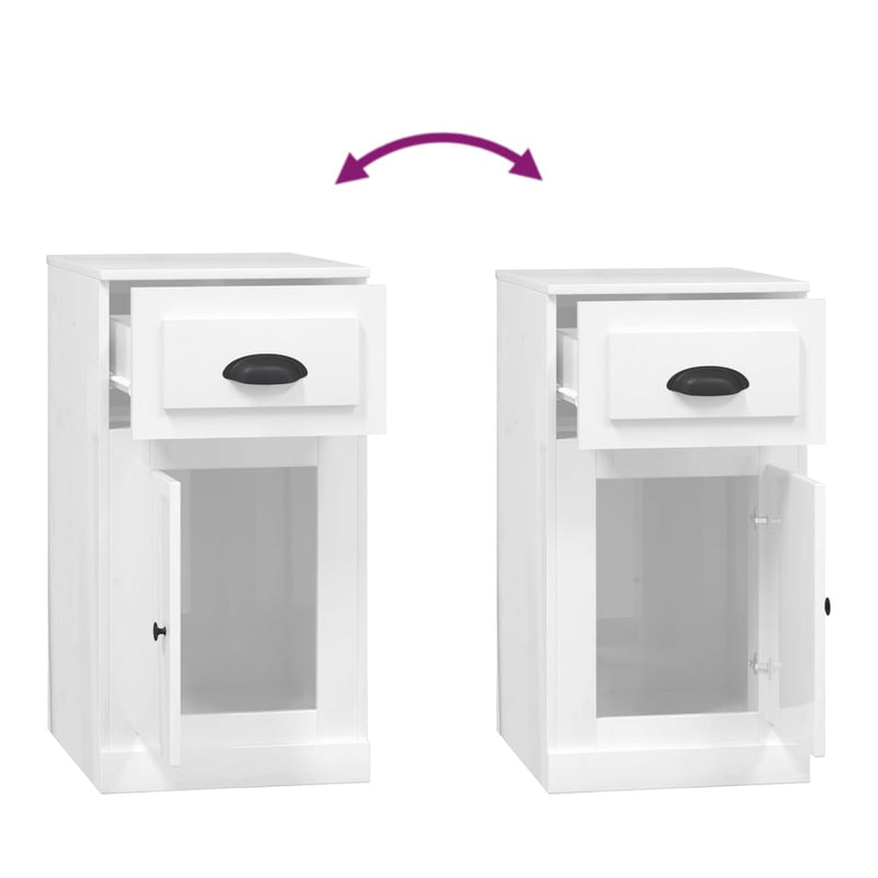 Side Cabinet with Drawer High Gloss White 40x50x75 cm Engineered Wood Payday Deals