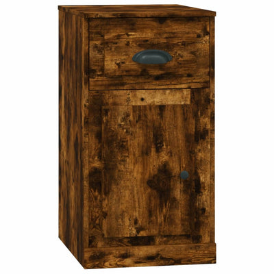 Side Cabinet with Drawer Smoked Oak 40x50x75 cm Engineered Wood Payday Deals