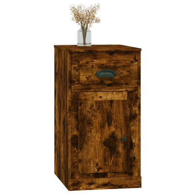Side Cabinet with Drawer Smoked Oak 40x50x75 cm Engineered Wood Payday Deals