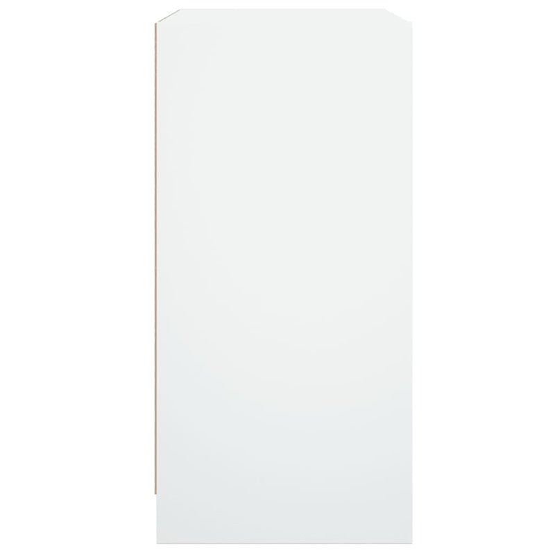 Side Cabinet with Glass Doors White 68x37x75.5 cm Payday Deals