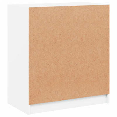 Side Cabinet with Glass Doors White 68x37x75.5 cm Payday Deals