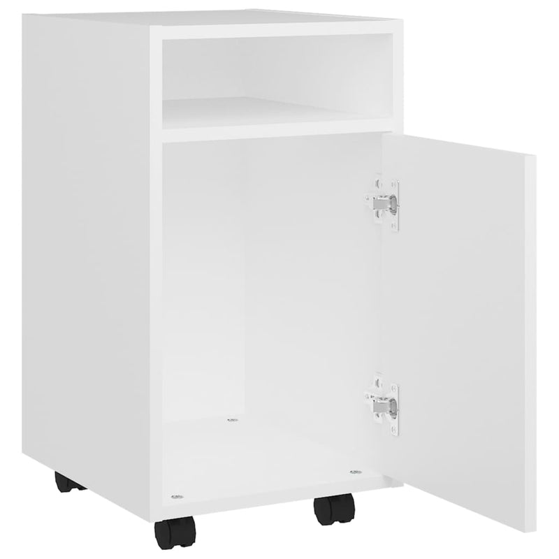 Side Cabinet with Wheels White 33x38x60 cm Engineered Wood Payday Deals