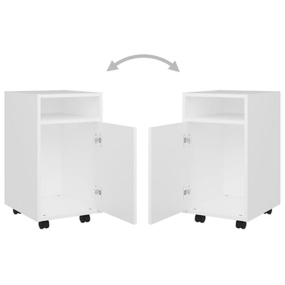 Side Cabinet with Wheels White 33x38x60 cm Engineered Wood Payday Deals