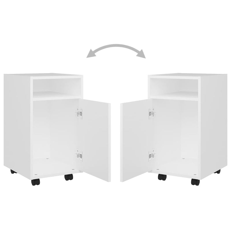 Side Cabinet with Wheels White 33x38x60 cm Engineered Wood Payday Deals
