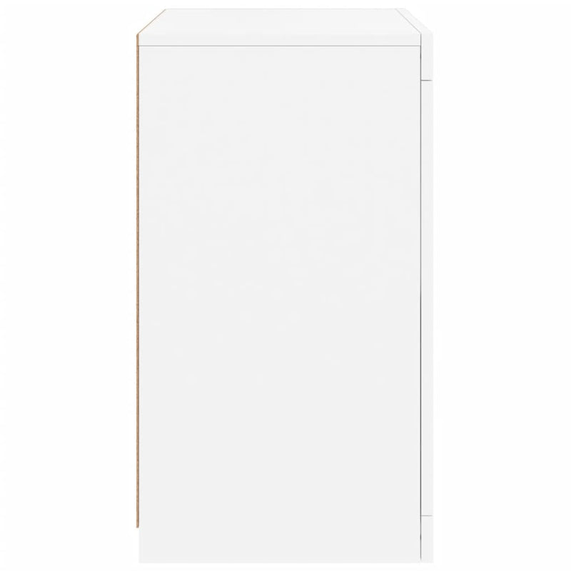Side Cabinets with LED Lights 2 pcs White Engineered Wood Payday Deals