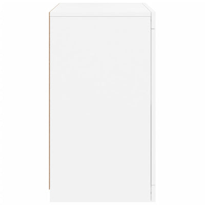 Side Cabinets with LED Lights 2 pcs White Engineered Wood Payday Deals