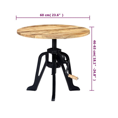 Side Table 60x(46-63) cm Solid Mango Wood and Cast Iron Payday Deals