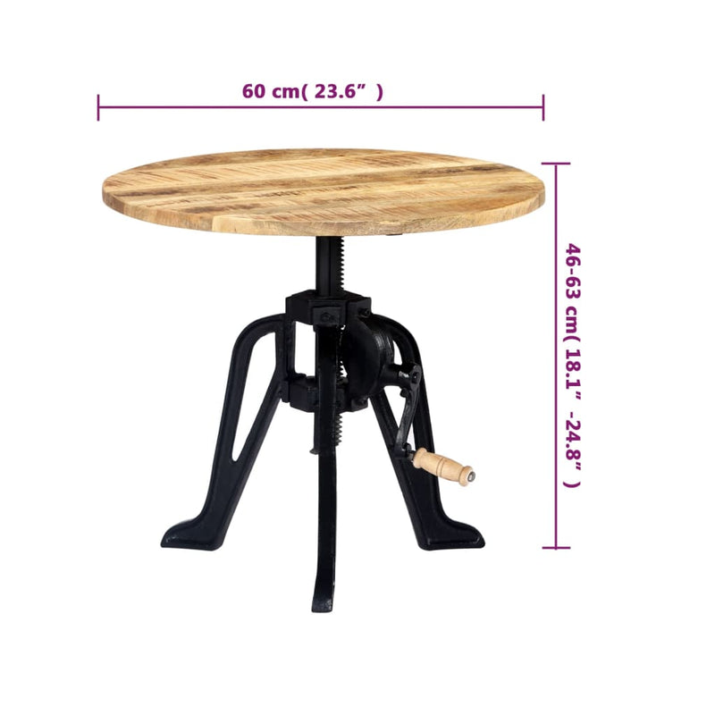 Side Table 60x(46-63) cm Solid Mango Wood and Cast Iron Payday Deals