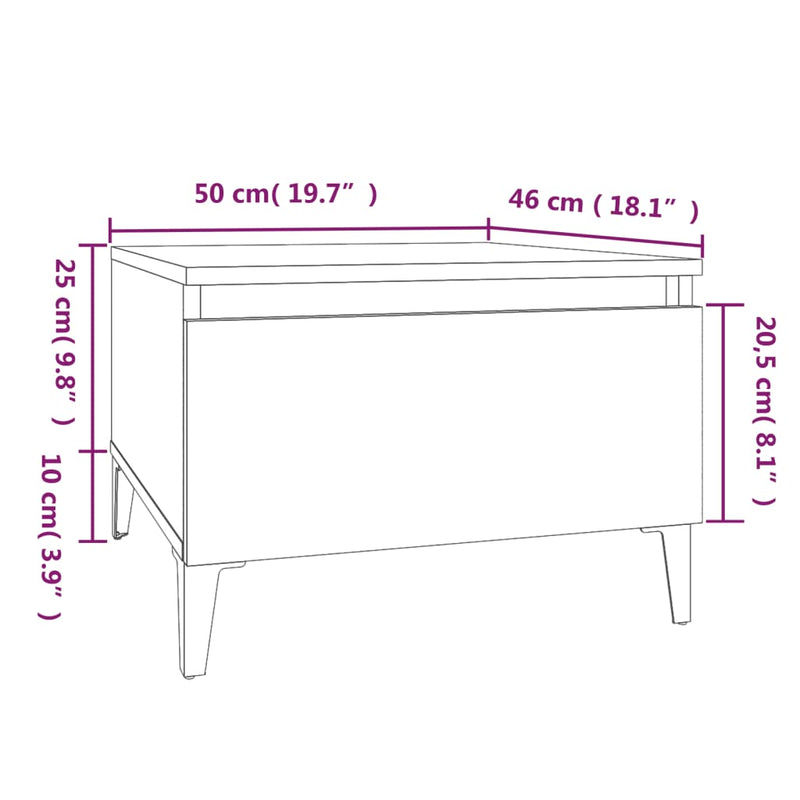 Side Table Sonoma Oak 50x46x35 cm Engineered Wood Payday Deals