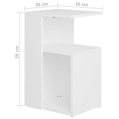 Side Table White 36x30x56 cm Engineered Wood Payday Deals