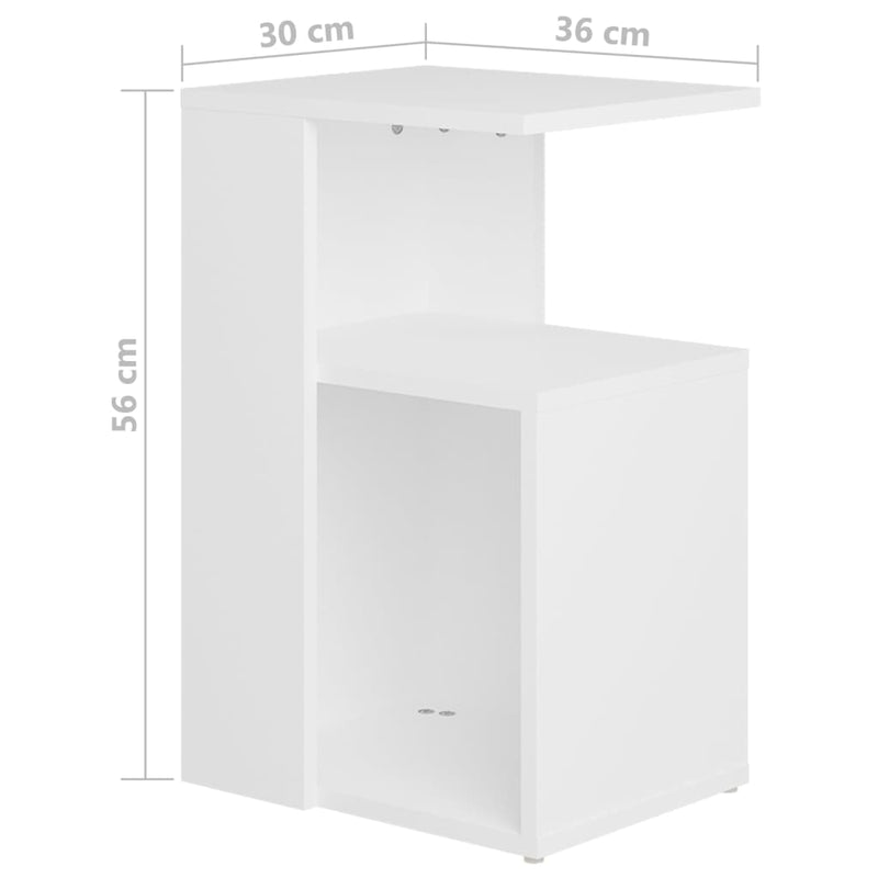 Side Table White 36x30x56 cm Engineered Wood Payday Deals