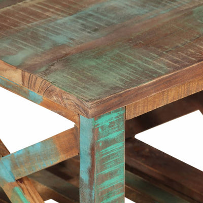 Side Table with Wheels 40x40x42 cm Solid Wood Reclaimed Payday Deals