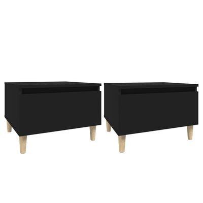 Side Tables 2 pcs Black 50x46x35 cm Engineered Wood Payday Deals