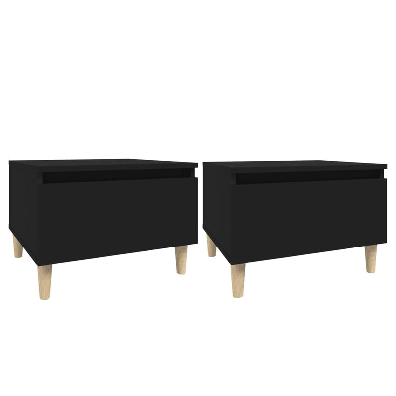 Side Tables 2 pcs Black 50x46x35 cm Engineered Wood Payday Deals