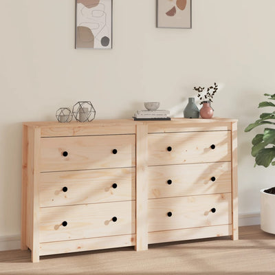 Sideboard 140x35x80 cm Solid Wood Pine Payday Deals