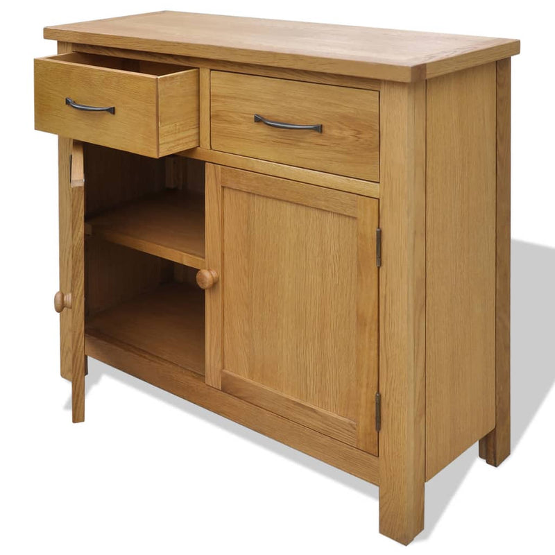 Sideboard 90x33.5x83 cm Solid Oak Wood Payday Deals
