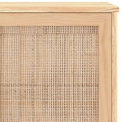 Sideboard Brown 105x30x60 cm Solid Wood Pine and Natural Rattan Payday Deals