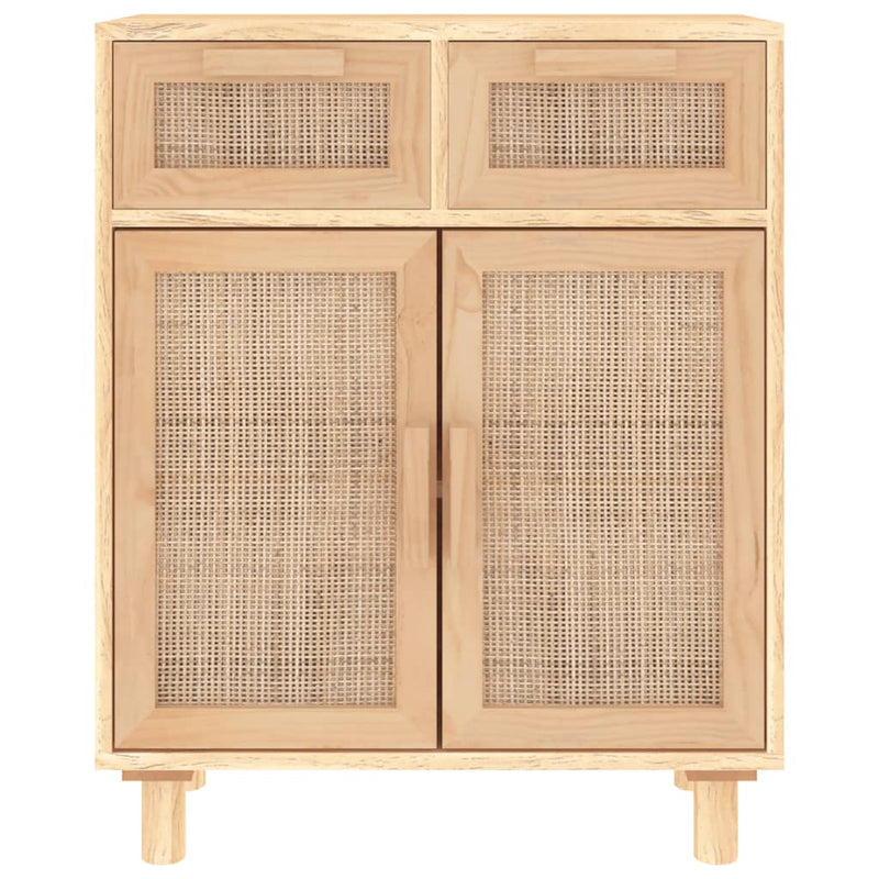 Sideboard Brown 60x30x75 cm Solid Wood Pine and Natural Rattan Payday Deals