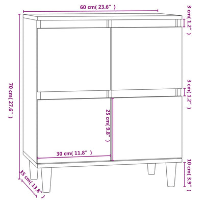 Sideboard Brown Oak 60x35x70 cm Engineered Wood Payday Deals