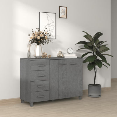 Sideboard Dark Grey 113x40x80 cm Solid Wood Pine Payday Deals