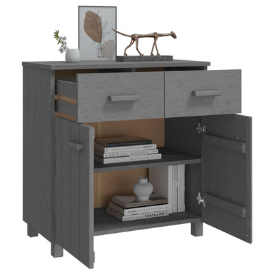 Sideboard Dark Grey 79x40x80 cm Solid Wood Pine Payday Deals