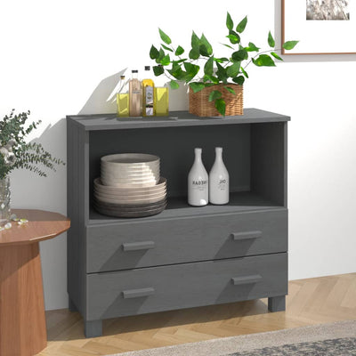 Sideboard Dark Grey 85x35x80 cm Solid Wood Pine