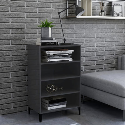 Sideboard High Gloss Grey 57x35x90 cm Engineered Wood Payday Deals