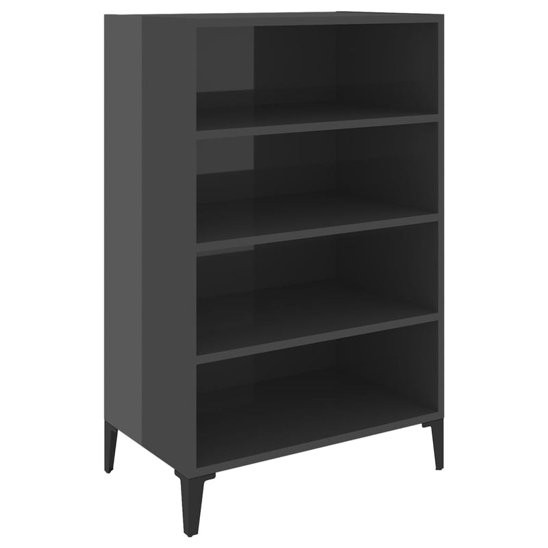 Sideboard High Gloss Grey 57x35x90 cm Engineered Wood Payday Deals