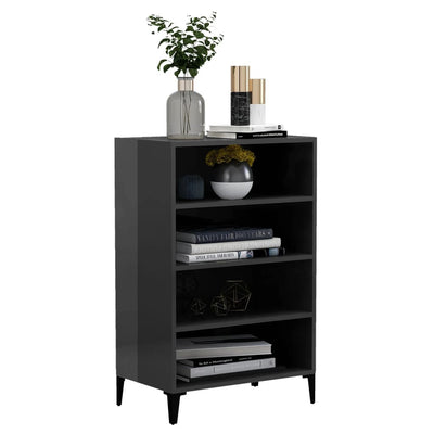 Sideboard High Gloss Grey 57x35x90 cm Engineered Wood Payday Deals