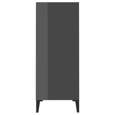 Sideboard High Gloss Grey 57x35x90 cm Engineered Wood Payday Deals