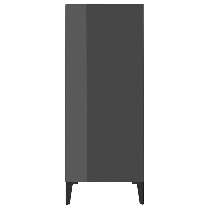 Sideboard High Gloss Grey 57x35x90 cm Engineered Wood Payday Deals