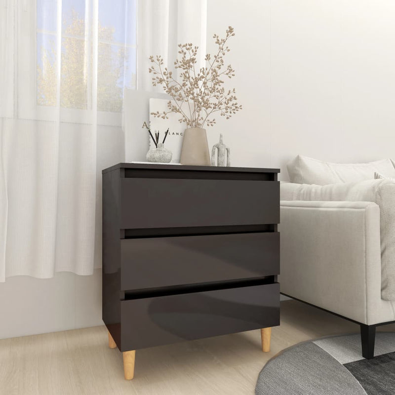 Sideboard High Gloss Grey 60x35x69 cm Engineered Wood Payday Deals