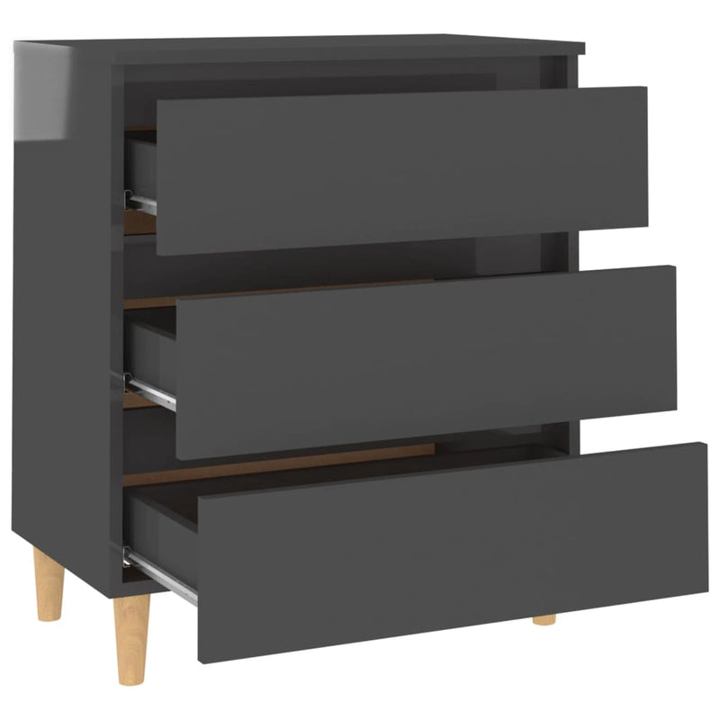 Sideboard High Gloss Grey 60x35x69 cm Engineered Wood Payday Deals