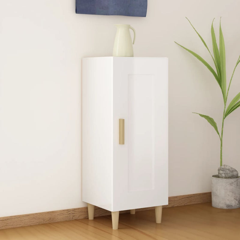 Sideboard High Gloss White 34.5x34x90 cm Engineered Wood Payday Deals